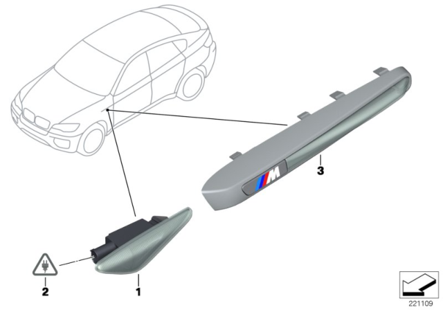 2011 BMW X5 M Additional Turn Indicator Lamp Diagram