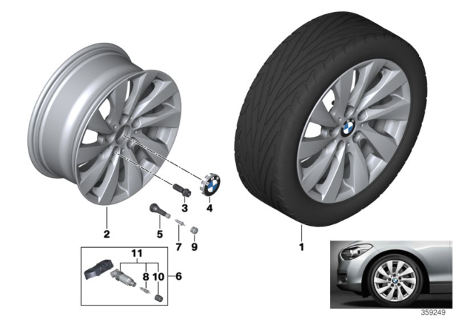 2019 BMW M240i BMW LA Wheel, Turbine Styling Diagram