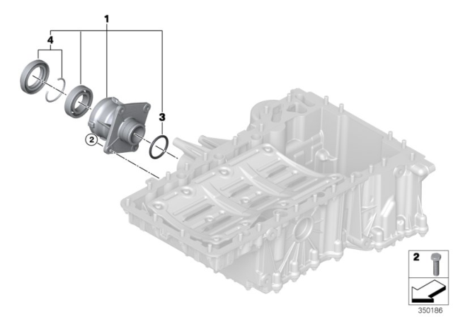 2015 BMW X6 Front Axle Differential, Bearing Support Diagram