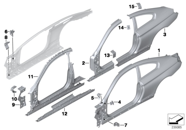 2013 BMW 650i Reinforcement Plate, B-Pillar, Right Diagram for 41219240050