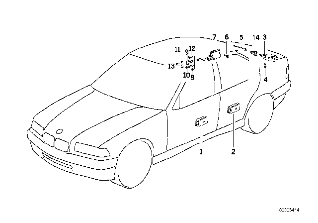 1999 BMW 323is Central Locking System Diagram