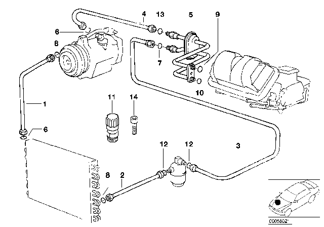 1998 BMW M3 Double Pipe Diagram for 64538375747