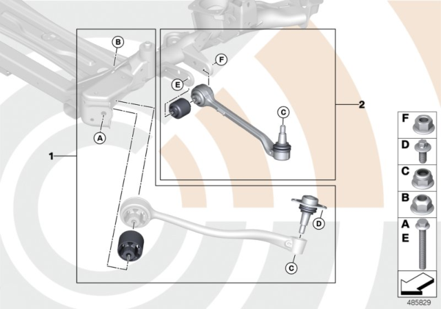 2011 BMW X3 Repair Kits, Control Arms And Struts Diagram