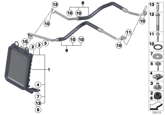 2012 BMW X3 Engine Oil Cooler / Oil Cooler Line Diagram