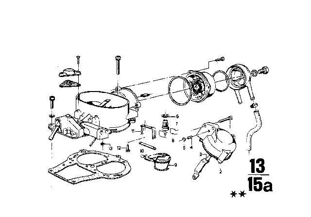 1975 BMW 2002 Carburetor Mounting Parts Diagram 10
