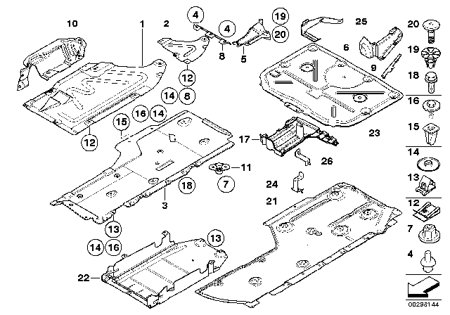 2008 BMW 328xi Underfloor Coating Diagram