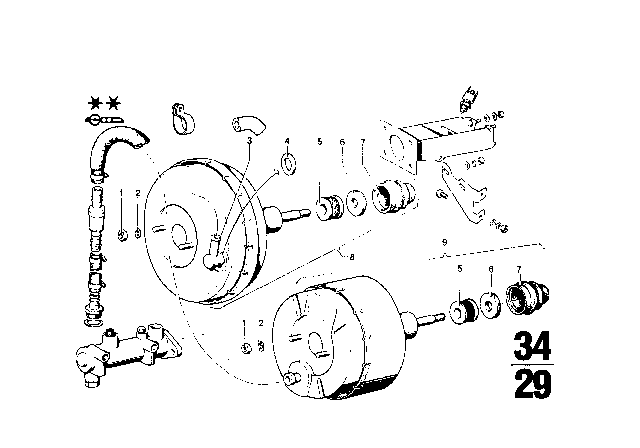 1972 BMW 2002 Power Brake Unit Depression Diagram 3