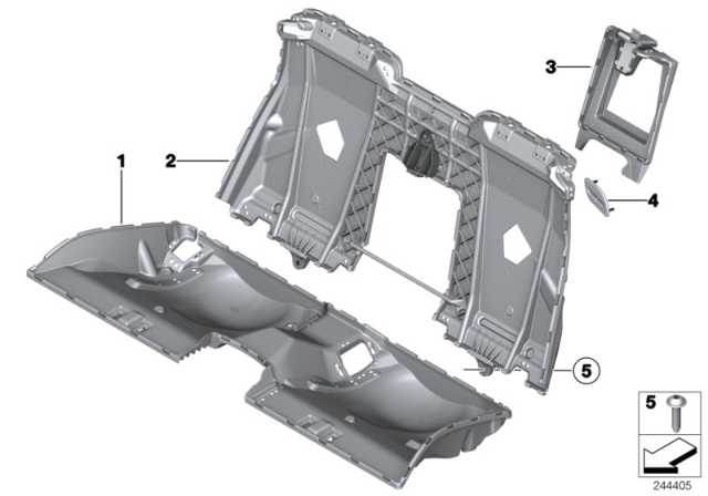 2016 BMW M6 Supporting Part, Backrest Diagram for 52207266503
