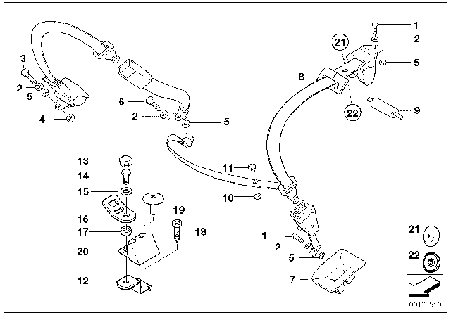 1997 BMW 740i Covering Rear Right Diagram for 72118174318