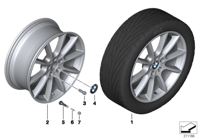 2015 BMW 528i BMW LA Wheel, V-Spoke Diagram 5
