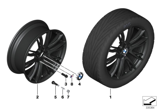 2015 BMW 320i BMW LA Wheel, M Double Spoke Diagram 5
