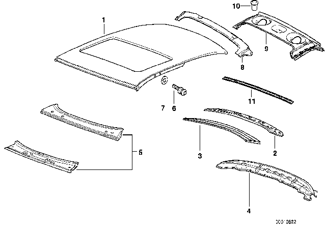 1993 BMW 325is Roof Diagram