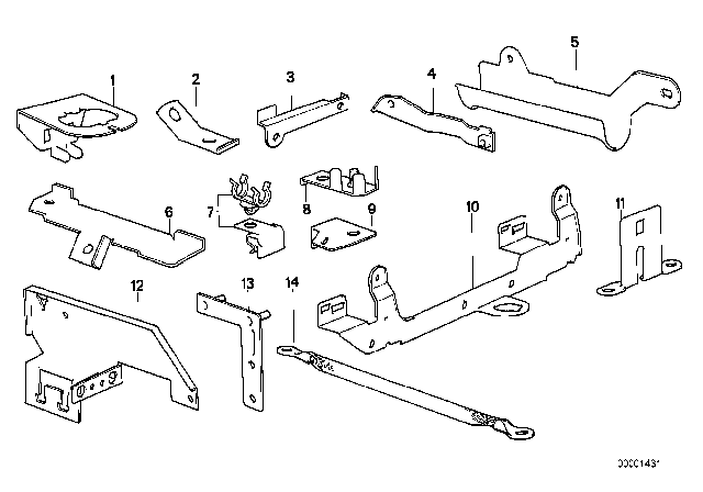 1991 BMW M3 Cable Harness Fixings Diagram 2