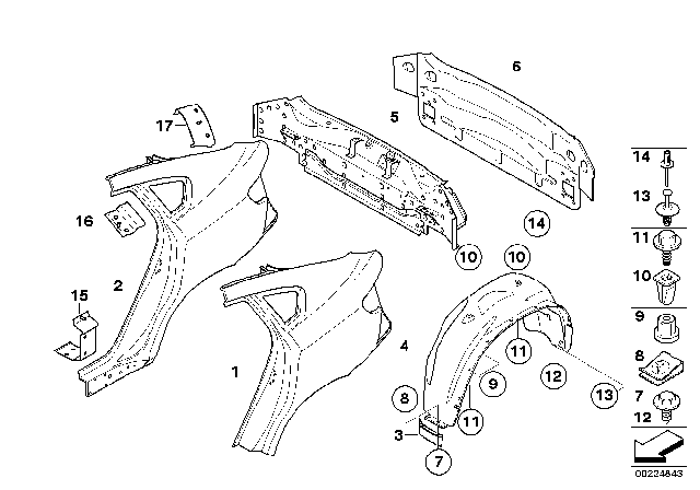 2014 BMW X6 Side Panel / Tail Trim Diagram