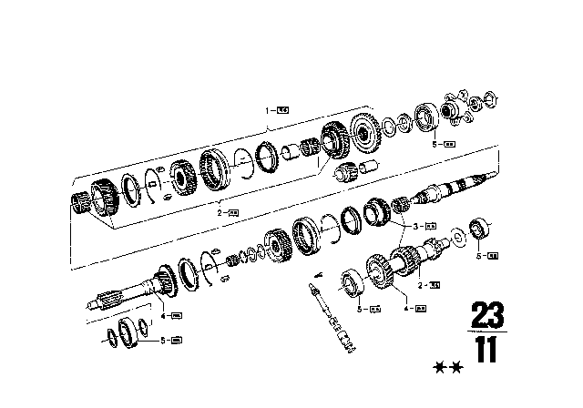 1969 BMW 1602 Gear Wheel Set Parts / Repair Kits (Getrag 242) Diagram 3
