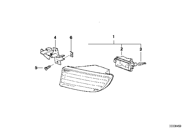 1996 BMW 750iL Fog Lights, Right Diagram for 63178352024
