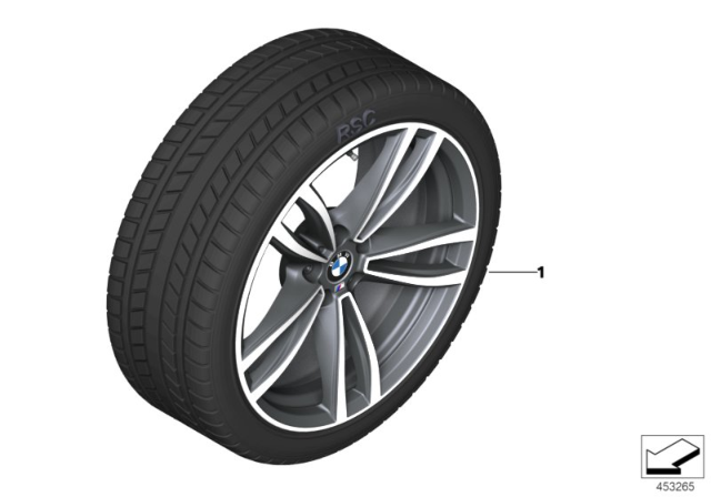 2020 BMW M760i xDrive Winter Wheel With Tire M Double Spoke Diagram 1