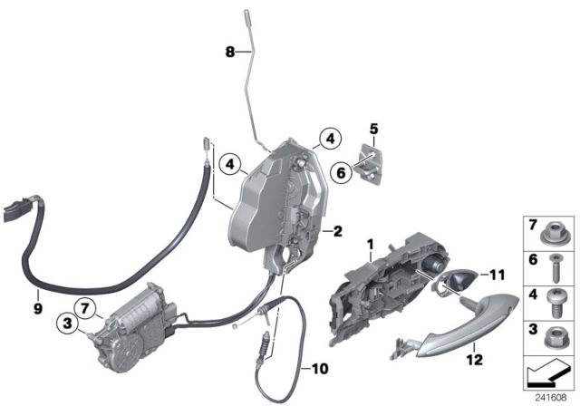 2015 BMW M6 Locking System, Door Diagram