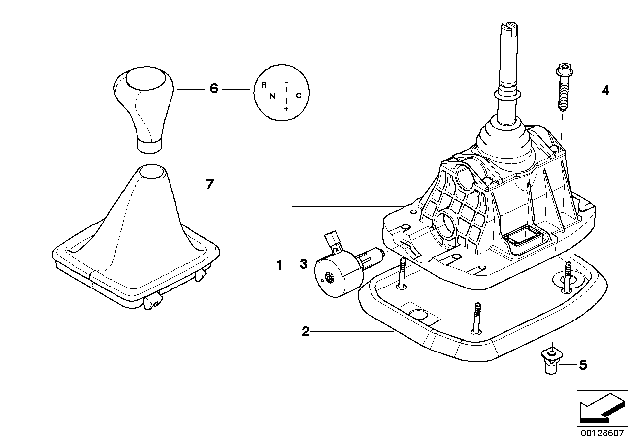 2007 BMW 525i Gear Shifting Steptronic, Smg Diagram for 25127507080