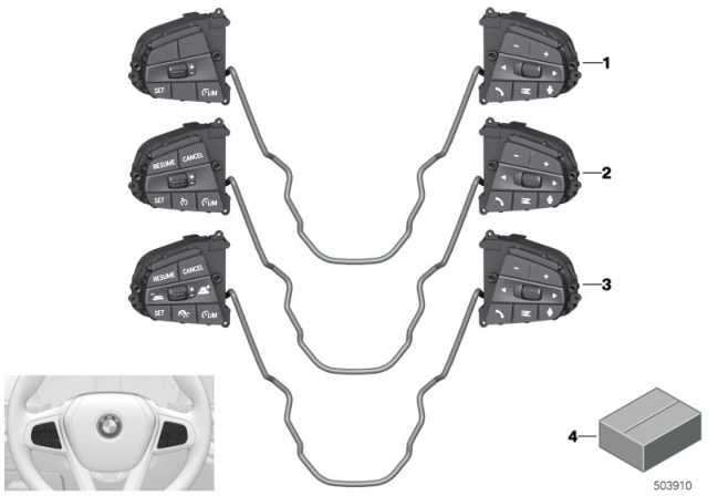 2020 BMW 228i xDrive Gran Coupe Switch, Steering Wheel Diagram