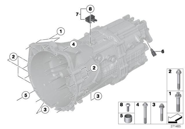 2015 BMW 335i Transmission Mounting Diagram