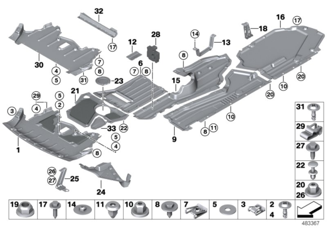 2010 BMW X5 M Underfloor Coating Diagram