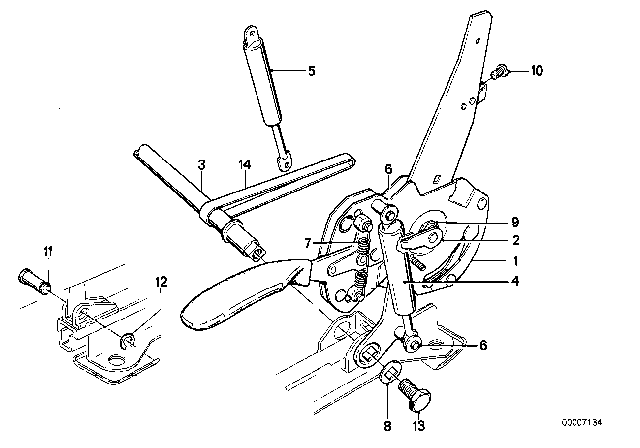 1984 BMW 318i Reclining.Seat Fitting Inner Left Diagram for 52101906415