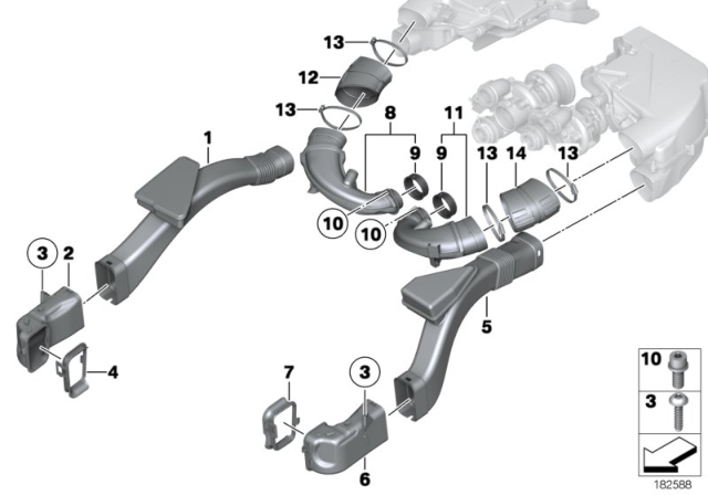2014 BMW 550i Air Ducts Diagram