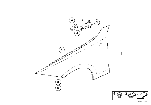 2006 BMW 325xi Side Panel, Front Diagram