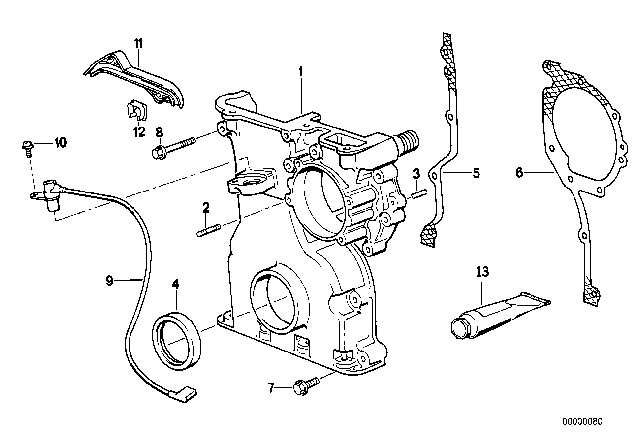 1994 BMW 325i Crankshaft Position Sensor Diagram for 12141726066
