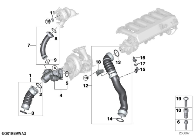 2009 BMW X5 Intake Manifold - Supercharger Air Duct Diagram