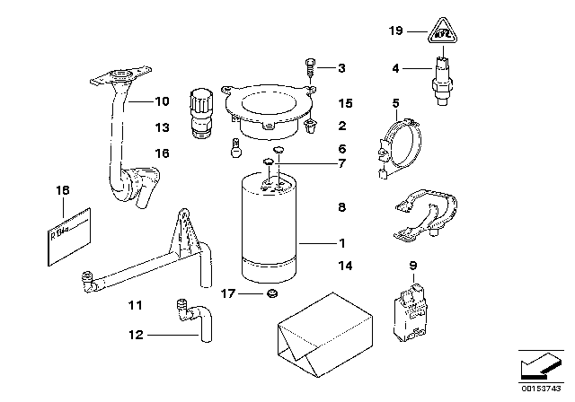 1996 BMW 740iL Drying Container Diagram for 64538372978