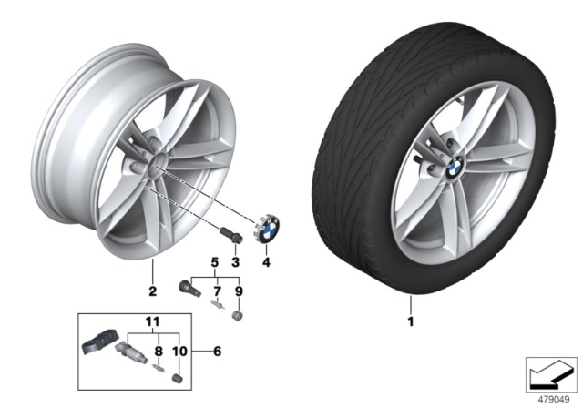 2015 BMW 320i BMW LA Wheel, Star Spoke Diagram 2