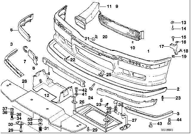 1995 BMW M3 Rubber Strip Right Diagram for 51112233780