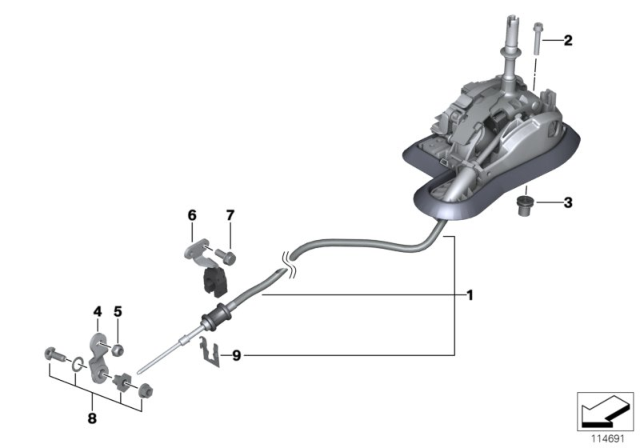 2010 BMW 335i Automatic Transmission Steptronic Shift Parts Diagram
