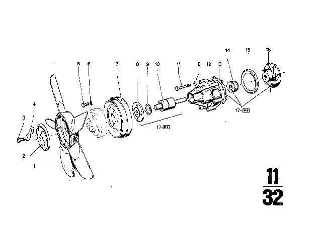 1973 BMW 3.0S Pulley Diagram for 11511251234