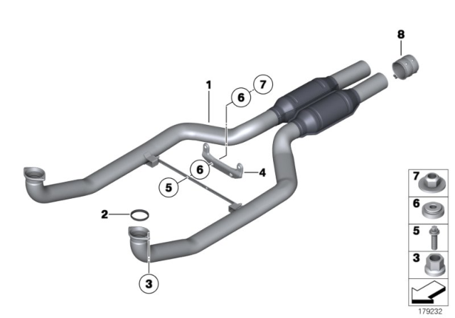 2014 BMW Alpina B7L Front Pipe Diagram for 18307984852