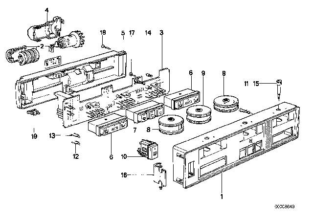 1990 BMW 750iL Automatic Air Conditioning Control Diagram for 64119061884