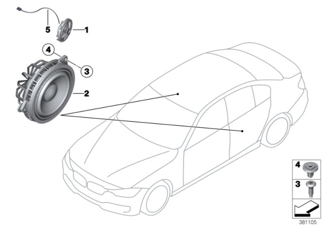 2017 BMW 330e Single Parts For Loudspeaker Diagram 2