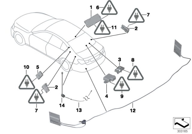 2015 BMW 750Li Single Parts For Antenna-Diversity Diagram