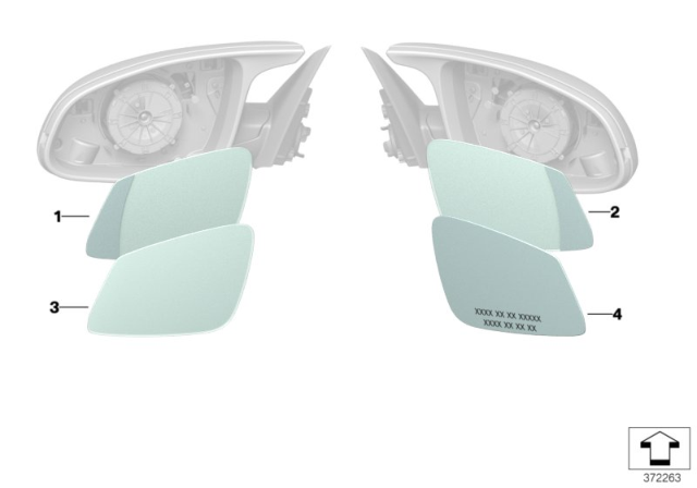 2013 BMW 335i Retrofitting M Mirror Glasses Diagram