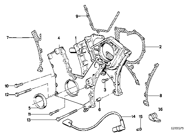 1992 BMW 850i Crankshaft Position Sensor Diagram for 12141720307