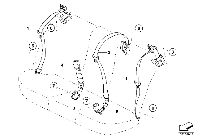 2009 BMW M5 Lower Belt Rear Center Diagram for 72119132809