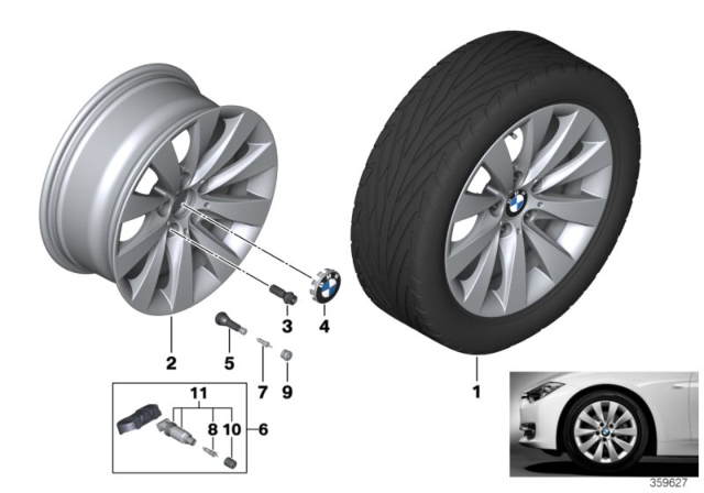 2015 BMW 335i BMW LA Wheel, V-Spoke Diagram 6