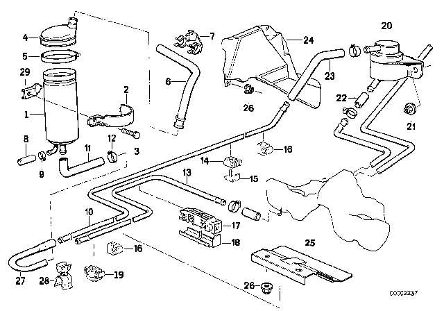 1995 BMW 850Ci Plug-In Connection Bracket Diagram for 61131374899