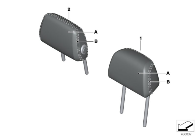 2017 BMW 530i Individual Head Restraint Diagram