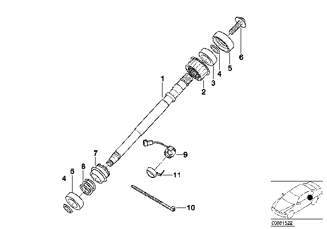 2003 BMW Z8 Steering Column - Steering Spindle Diagram