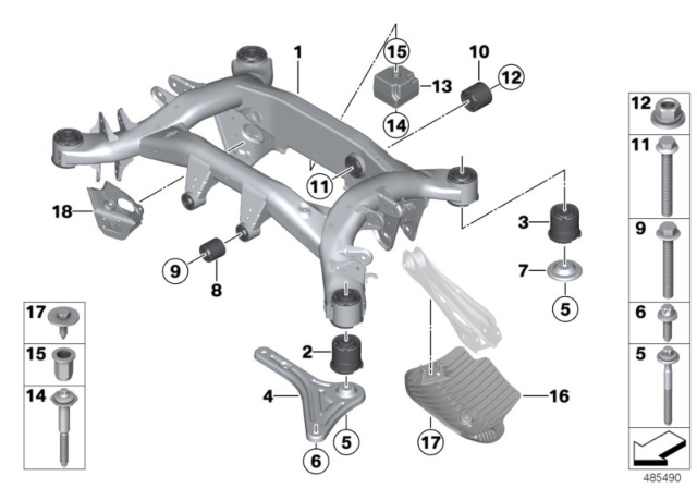 2015 BMW X4 Rear Axle Carrier Diagram for 33316857983