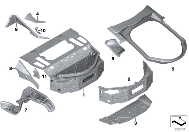 2014 BMW i8 Reinforcement Plate, Water Channel,Right Diagram for 41007370338
