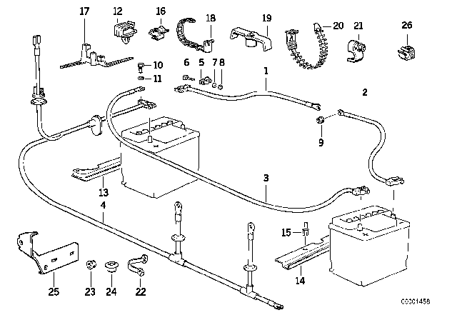 1994 BMW 850Ci Battery Cable Diagram 1